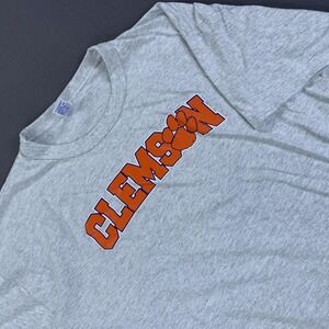 VTG Clemson Tigers Shirt Mens XL Gray NCAA Football T-Shirt 90s Single Stitch